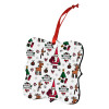 Christmas ornament polygon wooden 7.5cm