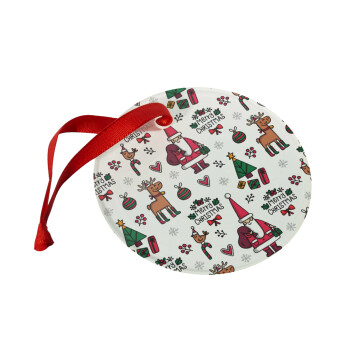 Santas, Deers & Trees, Στολίδι Χριστουγεννιάτικο στολίδι γυάλινο 9cm