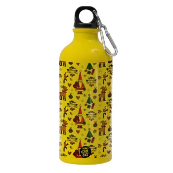 Santas, Deers & Trees, Water bottle 600ml