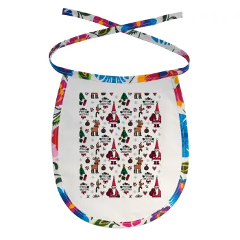 Santas, Deers & Trees, Σαλιάρα μωρού αλέκιαστη με κορδόνι Χρωματιστή