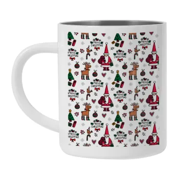 Santas, Deers & Trees, Mug Stainless steel double wall 300ml