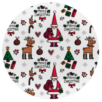 Santas, Deers & Trees, Mousepad Round 20cm