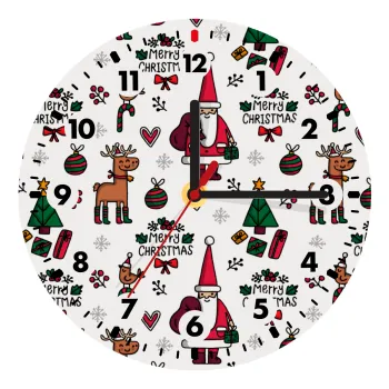 Santas, Deers & Trees, Ρολόι τοίχου ξύλινο (20cm)