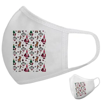 Santas, Deers & Trees, Μάσκα υφασμάτινη υψηλής άνεσης παιδική (Δώρο πλαστική θήκη)