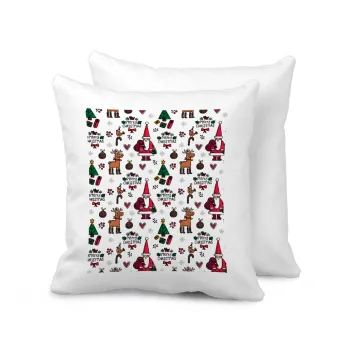 Santas, Deers & Trees, Sofa cushion 40x40cm includes filling