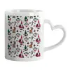Mug heart handle, ceramic, 330ml