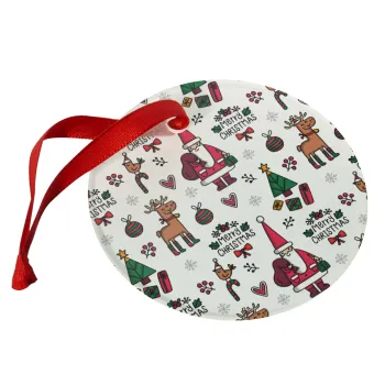 Santas, Deers & Trees, Στολίδι Χριστουγεννιάτικο στολίδι γυάλινο 9cm