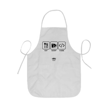 Eat Sleep Code, Ποδιά Σεφ ολόσωμη κοντή  Παιδική (44x62cm)