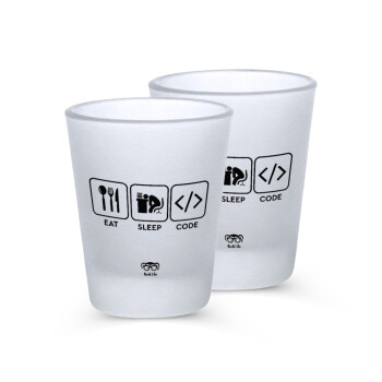 Eat Sleep Code, Σφηνοπότηρα γυάλινα 45ml του πάγου (2 τεμάχια)