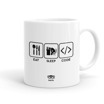 Eat Sleep Code, Ceramic coffee mug, 330ml