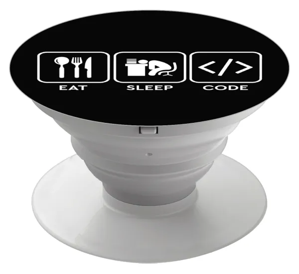 Eat Sleep Code — Phone Holders Stand  Λευκό Βάση Στήριξης Κινητού στο Χέρι
