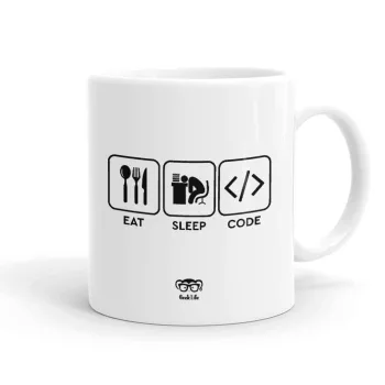 Eat Sleep Code, Ceramic coffee mug, 330ml