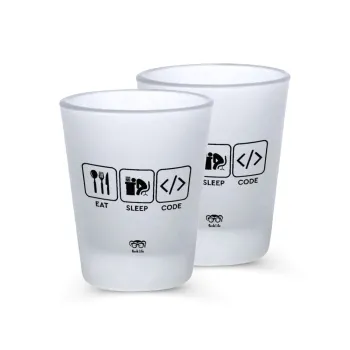 Eat Sleep Code, Σφηνοπότηρα γυάλινα 45ml του πάγου (2 τεμάχια)