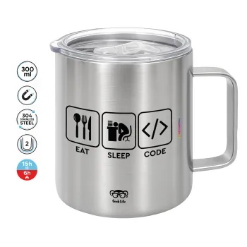 Eat Sleep Code, Mug Stainless steel double wall 300ml