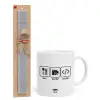 Easter Set, Ceramic Cup (330ml) & Easter aromatic flat candle (30cm) (GRAY)