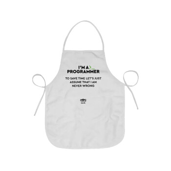 I’m a programmer Save time, Chef Apron Short Full Length Adult (63x75cm)