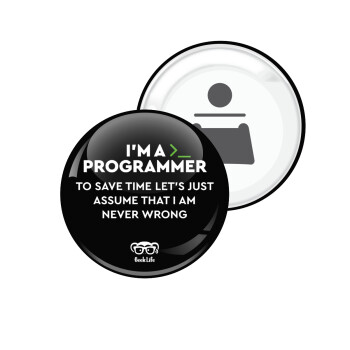 I’m a programmer Save time, Μαγνητάκι και ανοιχτήρι μπύρας στρογγυλό διάστασης 5,9cm