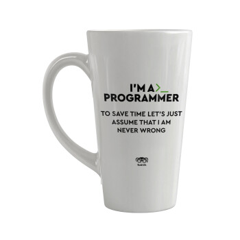 I’m a programmer Save time, Κούπα Latte Μεγάλη, κεραμική, 450ml