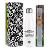 Easter candle, metallic white thermos bottle (500ml) & aromatic flat candle (30cm) (GRAY)