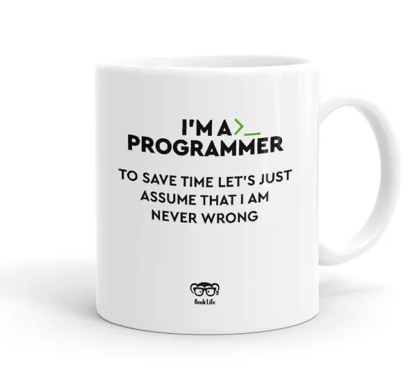I’m a programmer Save time — Ceramic coffee mug, 330ml