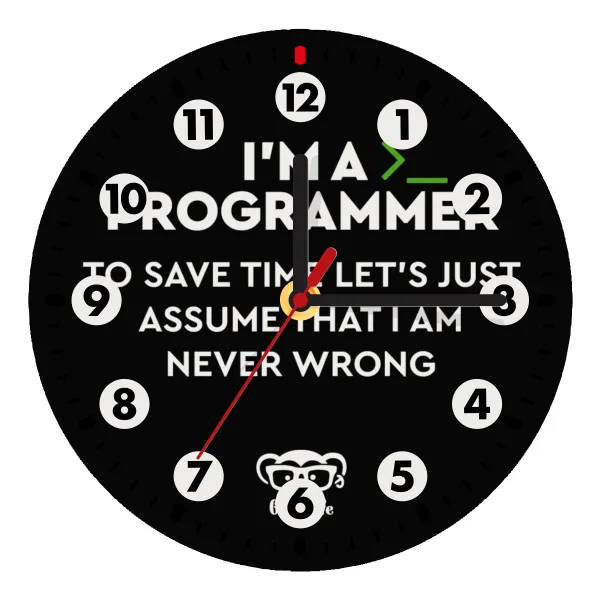 I’m a programmer Save time — Wooden wall clock (20cm)