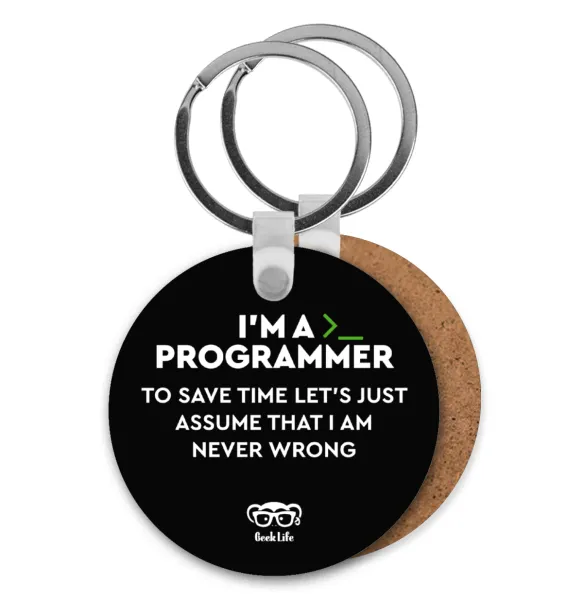 I’m a programmer Save time — Ξύλινο στρογγυλό