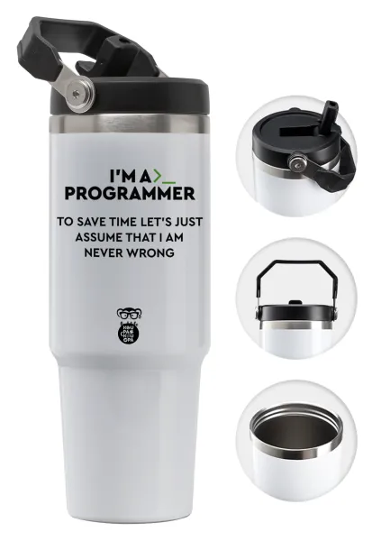 I’m a programmer Save time — 30oz stainless Steel Tumbler with Handle