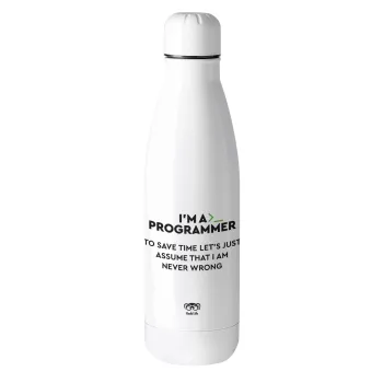 I’m a programmer Save time, Metal mug thermos (Stainless steel), 500ml