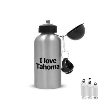 I love Tahoma, Metallic water jug, Silver, aluminum 500ml