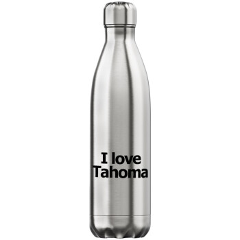 I love Tahoma, Μεταλλικό παγούρι θερμός Inox (Stainless steel), διπλού τοιχώματος, 750ml