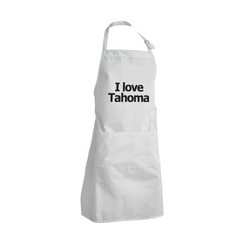 I love Tahoma, Adult Chef Apron (with sliders and 2 pockets)
