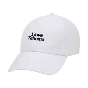I love Tahoma, Καπέλο Ενηλίκων Baseball Λευκό 5-φύλλο (POLYESTER, ΕΝΗΛΙΚΩΝ, UNISEX, ONE SIZE)