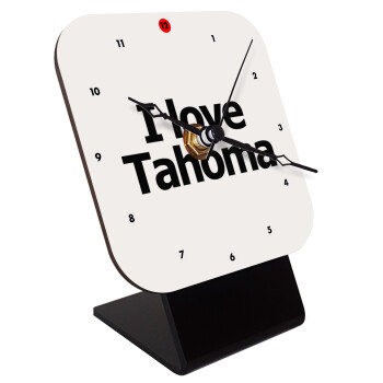 I love Tahoma, Quartz Wooden table clock with hands (10cm)
