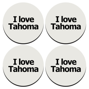 I love Tahoma, ΣΕΤ 4 Σουβέρ ξύλινα στρογγυλά (9cm)