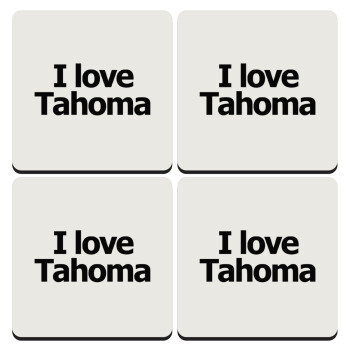 I love Tahoma, ΣΕΤ 4 Σουβέρ ξύλινα τετράγωνα (9cm)