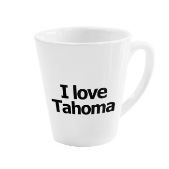 I love Tahoma, Κούπα κωνική Latte Λευκή, κεραμική, 300ml