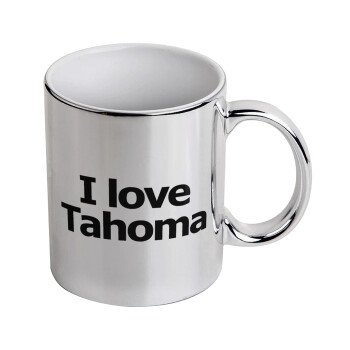 I love Tahoma, Mug ceramic, silver mirror, 330ml