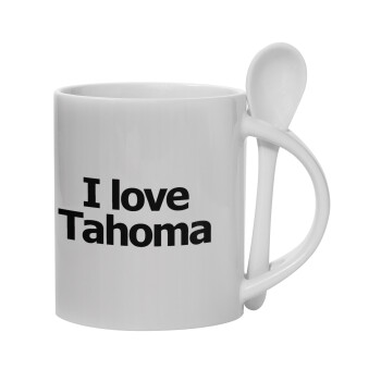 I love Tahoma, Κούπα, κεραμική με κουταλάκι, 330ml (1 τεμάχιο)