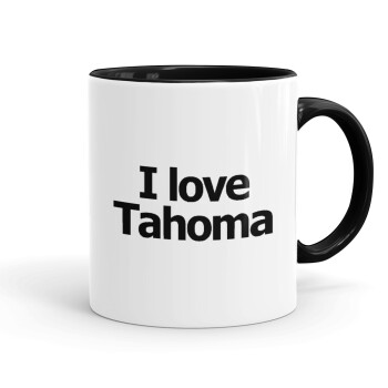 I love Tahoma, Κούπα χρωματιστή μαύρη, κεραμική, 330ml