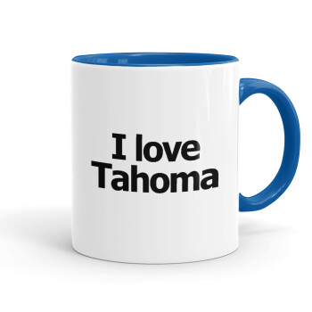 I love Tahoma, Mug colored blue, ceramic, 330ml