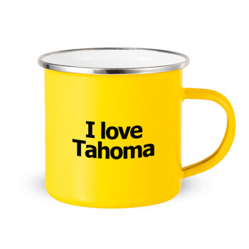 I love Tahoma, Yellow Enamel Metallic Cup 360ml