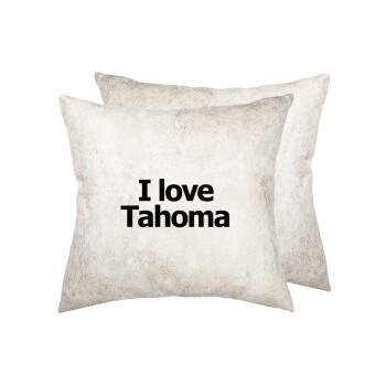 I love Tahoma, Μαξιλάρι καναπέ Δερματίνη Γκρι 40x40cm με γέμισμα