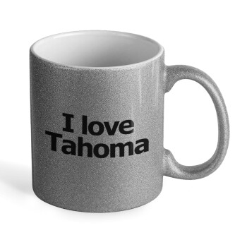 I love Tahoma, Κούπα Ασημένια Glitter που γυαλίζει, κεραμική, 330ml