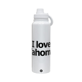 I love Tahoma, 1L Stainless Steel Thermal Bottle with Phone Holder & Double Wall Insulation