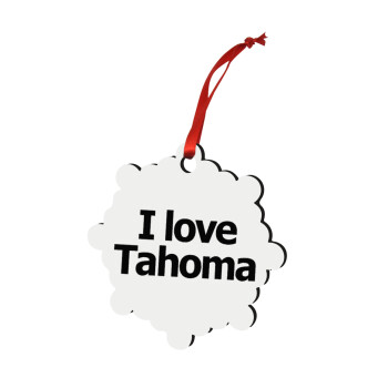 I love Tahoma, Χριστουγεννιάτικο στολίδι snowflake ξύλινο 7.5cm