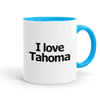 I love Tahoma, Κούπα χρωματιστή γαλάζια, κεραμική, 330ml