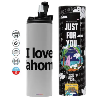I love Tahoma, Tumbler stainless steel GREY 600ml