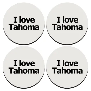 I love Tahoma, ΣΕΤ 4 Σουβέρ ξύλινα στρογγυλά (9cm)