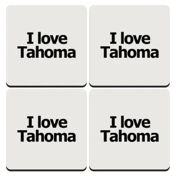 I love Tahoma, ΣΕΤ 4 Σουβέρ ξύλινα τετράγωνα (9cm)