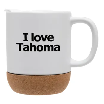 I love Tahoma, Κούπα, κεραμική με βάση φελού και καπάκι (ΜΑΤ), 330ml